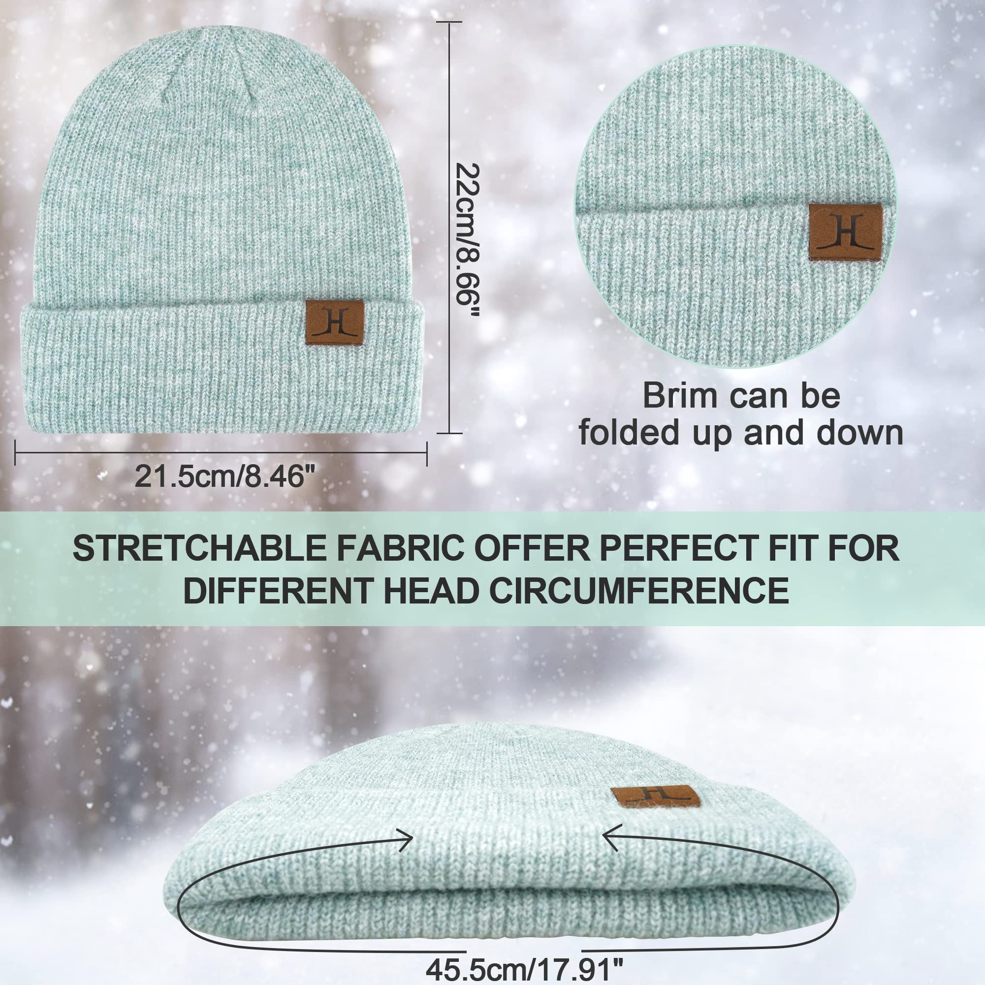 ZASFOU Femme Bonnet d’Hiver Chapeaux Foulard Écran Tactile Gants Set Bonnets Tricot Chaud Cache Cou pour Homme