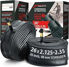 Fincci Fahrradschlauch 26 Zoll - MTB Schlauch 26 Zoll 26 x 2.1 x 2.125 x 2.20 x 2.3 x 2.35 mit Schrader 48 mm Autoventil Schläuche Fahrrad für Mountainbike, E Bike, MTB,Rennrad Fahrrad, Klapprad