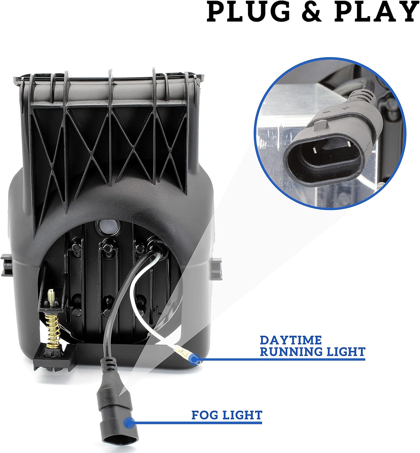 KEWISAUTO LED Fog Lights Kit with DRL for GMC Sierra 2003-2006, Bumper Light Driving Light Fog Lamps with Daytime Running Lights for 2003 2004 2005 2006 GMC Sierra 1500 2500HD 3500HD Accessories