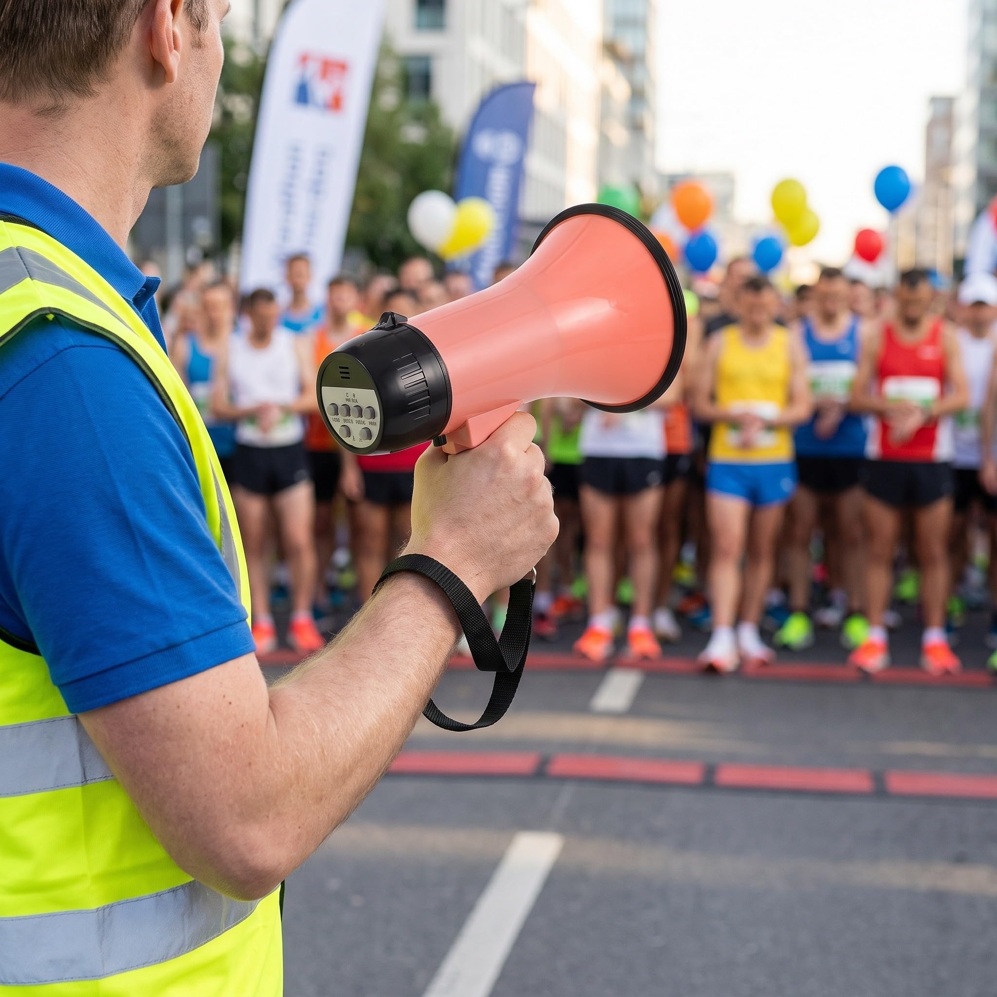 TOPBATHY Megafono Portatile Rosa in ABS Ergonomico Leggero per Eventi Sportivi e Uso Manuale per Allenatori e Arbitri