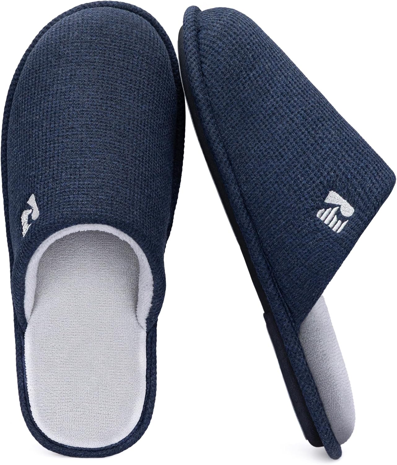 RockDove Mens Two Tone Memory Foam Scuff Slippers Lightweight Breathable Non Slip Indoor Outdoor Gift Ready