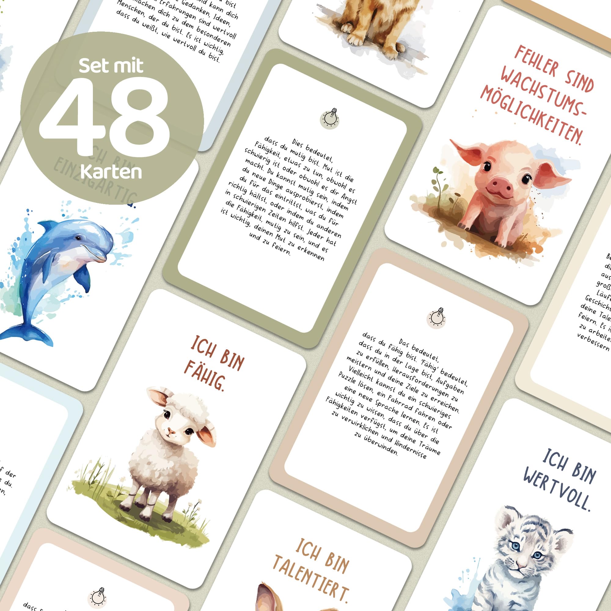 BIROYAL 48 Affirmation Cards for Children Mindfulness Cards with Metal Box, Motivation Cards for Feelings Self-Love - Image 4
