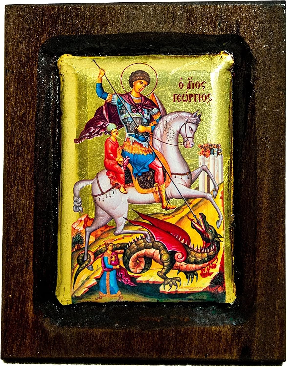 St. George Religious Icon Amazon.com: Saint George icon, Handmade Greek Orthodox icon of St ...