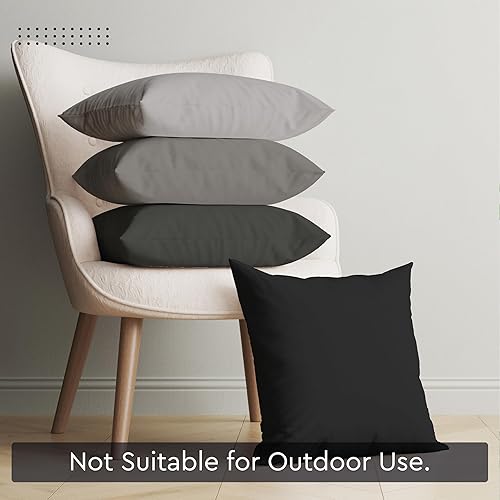 Vista 56 de Encasa Homes - Juego de 2 fundas de almohada, 18 x 18 pulgadas, lona de algodón teñidas, cuadradas, decorativas, para sofá, silla, cama y hogar, Azul