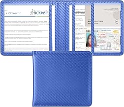 Tavonis Car Registration and Insurance Card Holder,Small Glove Box Organizer for Men and Women,Car and Truck Driver License, Documents, Card Storage Accessories,Blue