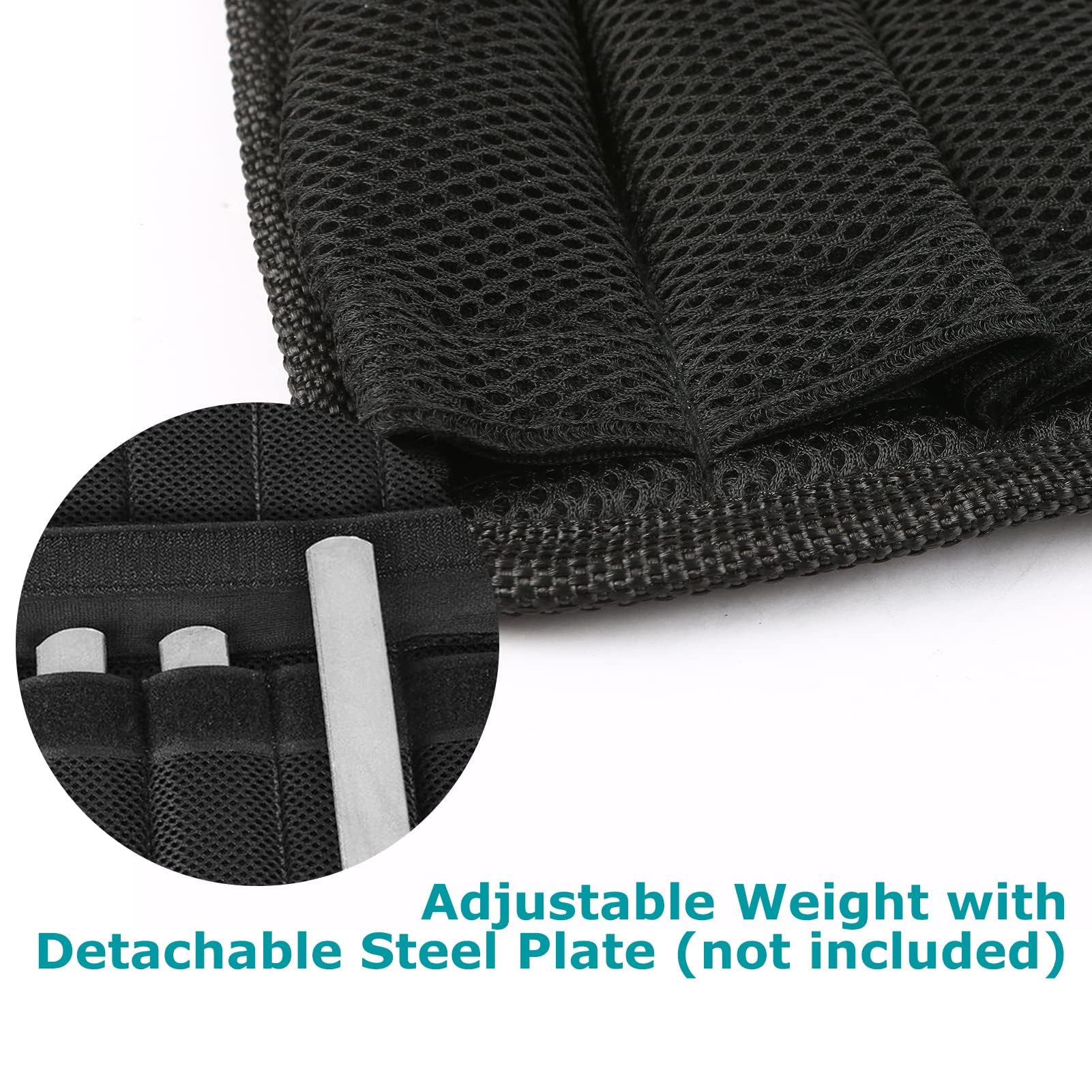 Gilet de Poids de 35 Kg avec Poids de 6 Kg pour les Jambes et 5 Kg pour les Bras, Gilet D'entraînement Réglable avec 32 Poches, Tissu en , Bretelles Absorbant les Chocs,