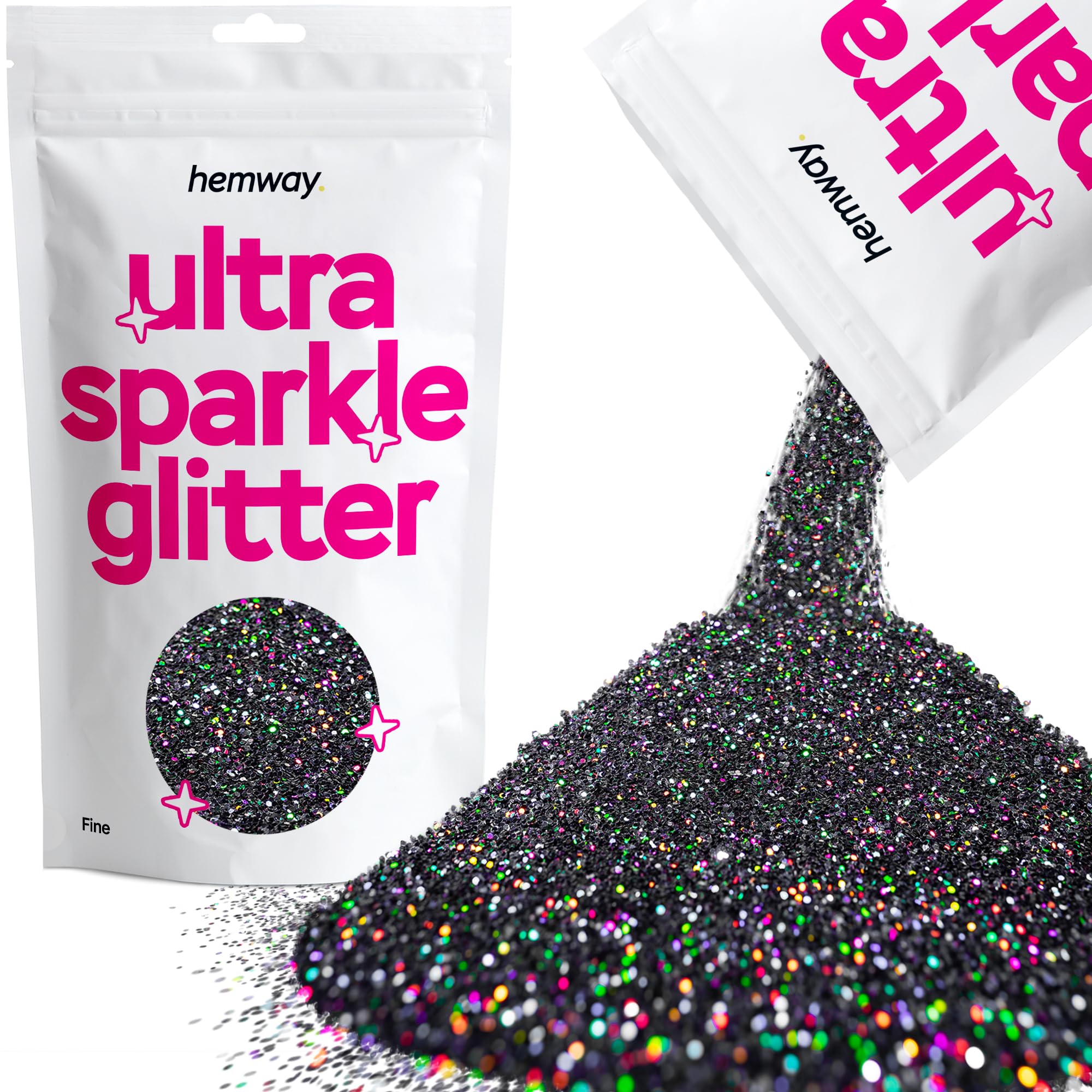 Hemway Ultra Sparkle Glitter Baby Pink Iridescent 100g Fine | Glitter for Arts & Craft, Makeup, Nail Art, Crafting, Card Making, Sparkle Decoration — view 93