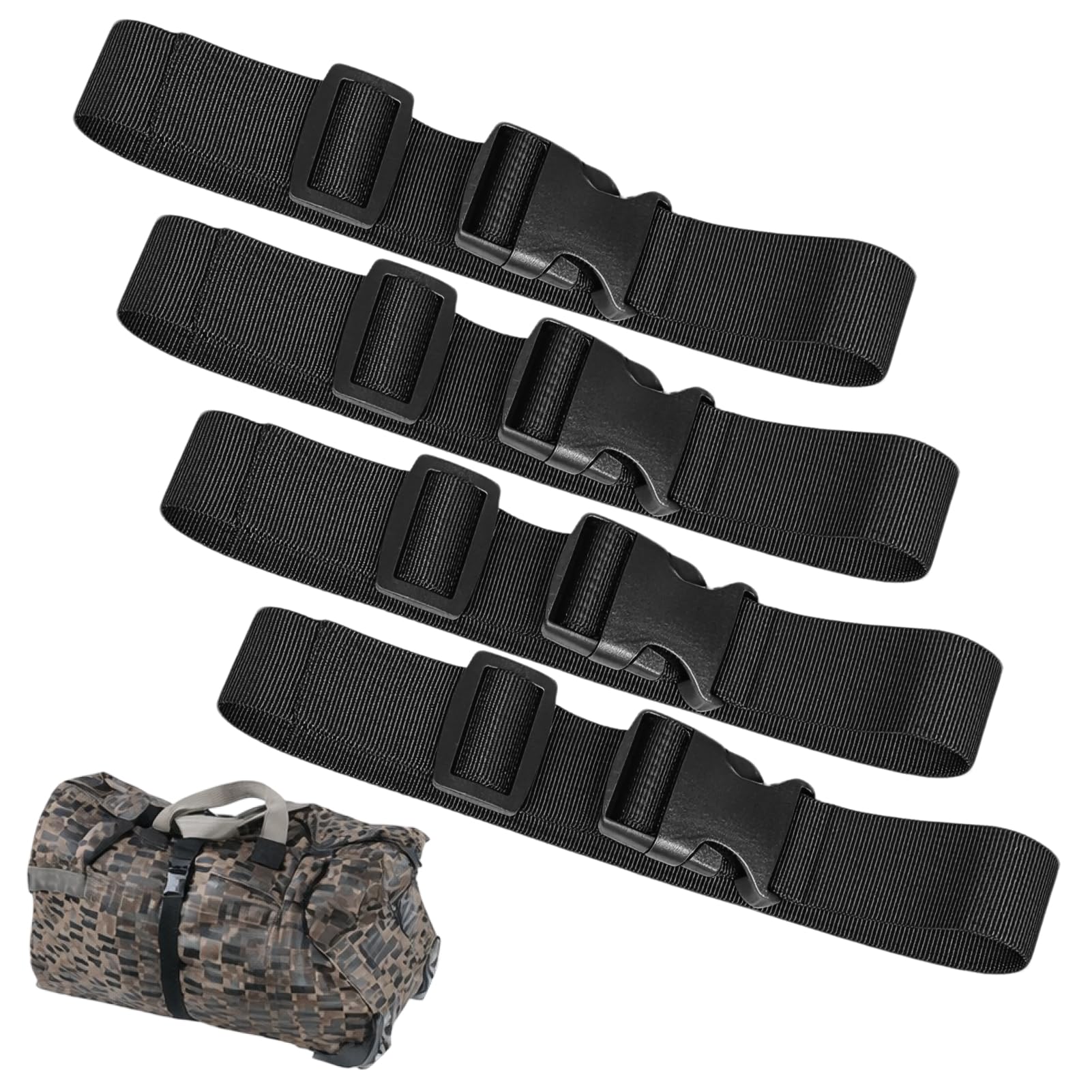 Lot De 4 Sangle Poitrine A Dos Réglable, Sangle pour Sac Boucle Rapide, Poitrine Nylon Robuste, Confort et Antidérapant, Réduit la Pression, pour Randonnée Camping Voyage Course (2,5cm x 100cm, Noir)