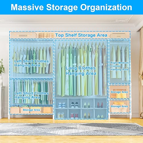 Miniatura 3 de Ulif Perchero E10 (con barra de suspensión elástica), percheros independientes para colgar ropa, sistema organizador de armario ajustable, perchero