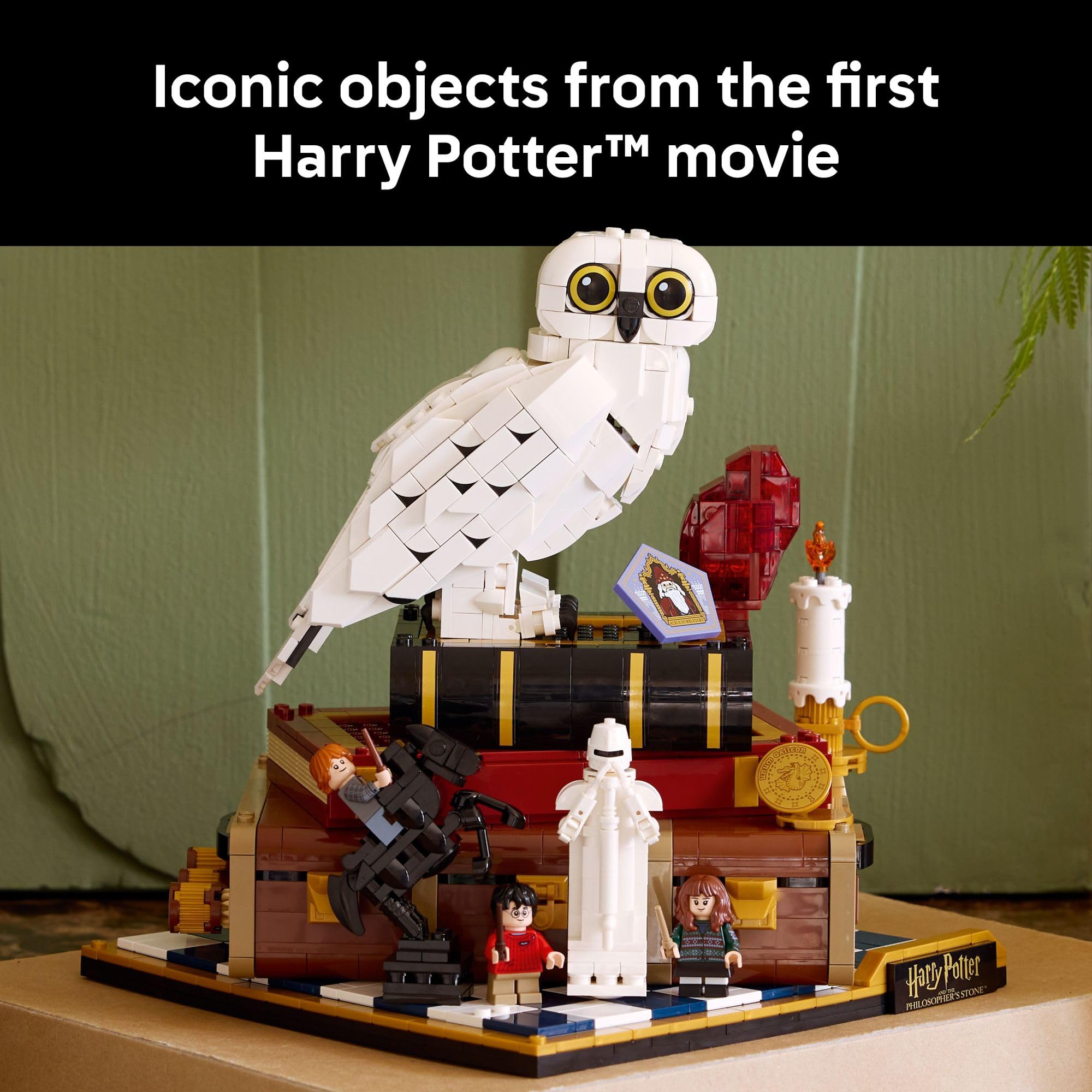 LEGO Harry Potter Sorcerer’s Stone – Collectors’ Edition Building Set for Adults - DIY Craft Kit for Women & Men, Ages 18+ - Buildable Hedwig & 3 Minifigures - Gift Idea for Birthdays - 76466