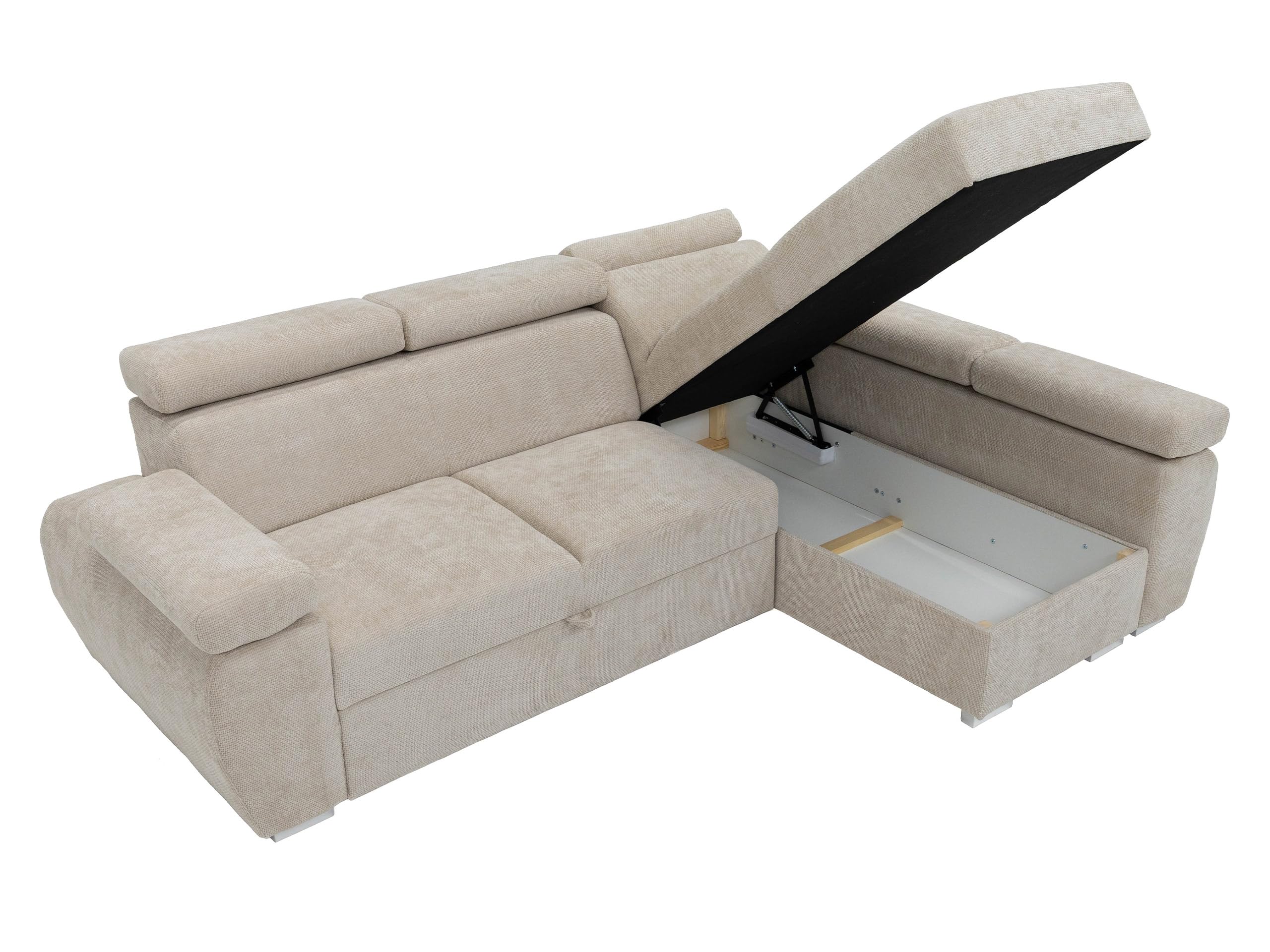 Mirjan24 Ecksofa Boston Mini, Eckcouch mit Schlaffunktion und Bettkasten, Polsterecke mit Einstellbare Kopfstützen, L-Sofa, Polstergarnitur, Wohnlandschaft (Aragon 93, Seite: Links, LC+2r)