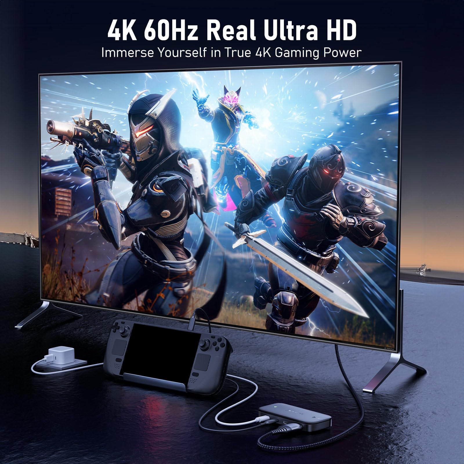 Lemorele Przełącznik KVM USB C z jednym przyciskiem do 2 urządzeń, obsługuje wideo/audio 4K 60 Hz, idealny do stacji roboczych i rozrywki domowej