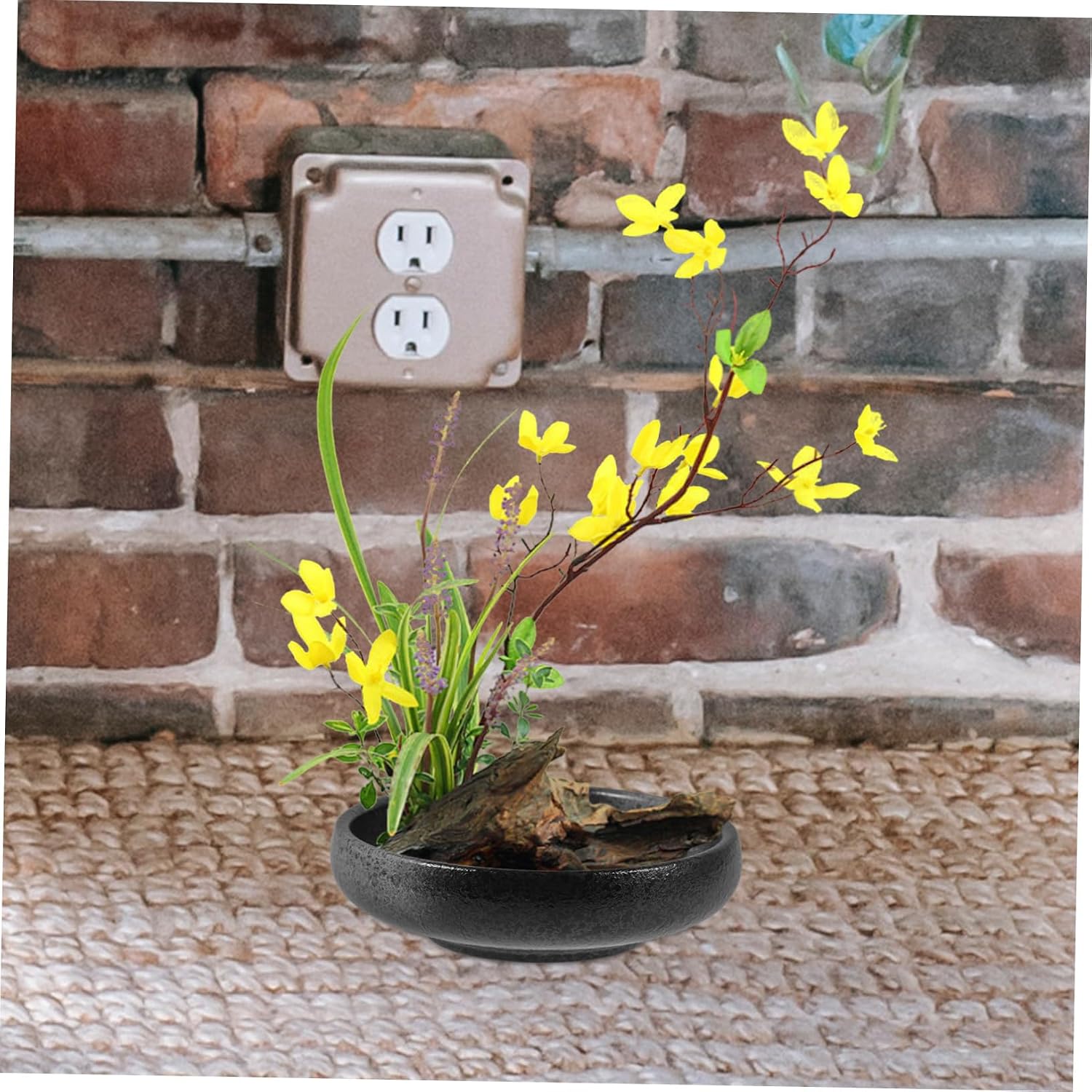 Uonlytech 1Set Floral Pin Frog Flower Arranger with Vintage Flower Plate Dried Flower Holder Easy to Use Florist Supplies for Beautiful Arrangements