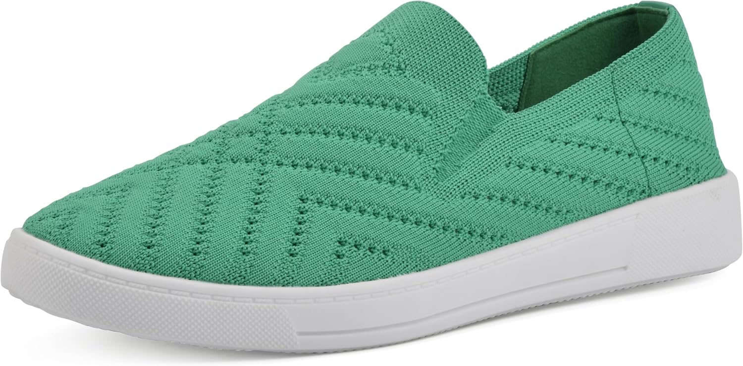 White Mountain Women's Upbear Knit Sneaker - Lightweight Woven Slip-On Shoes