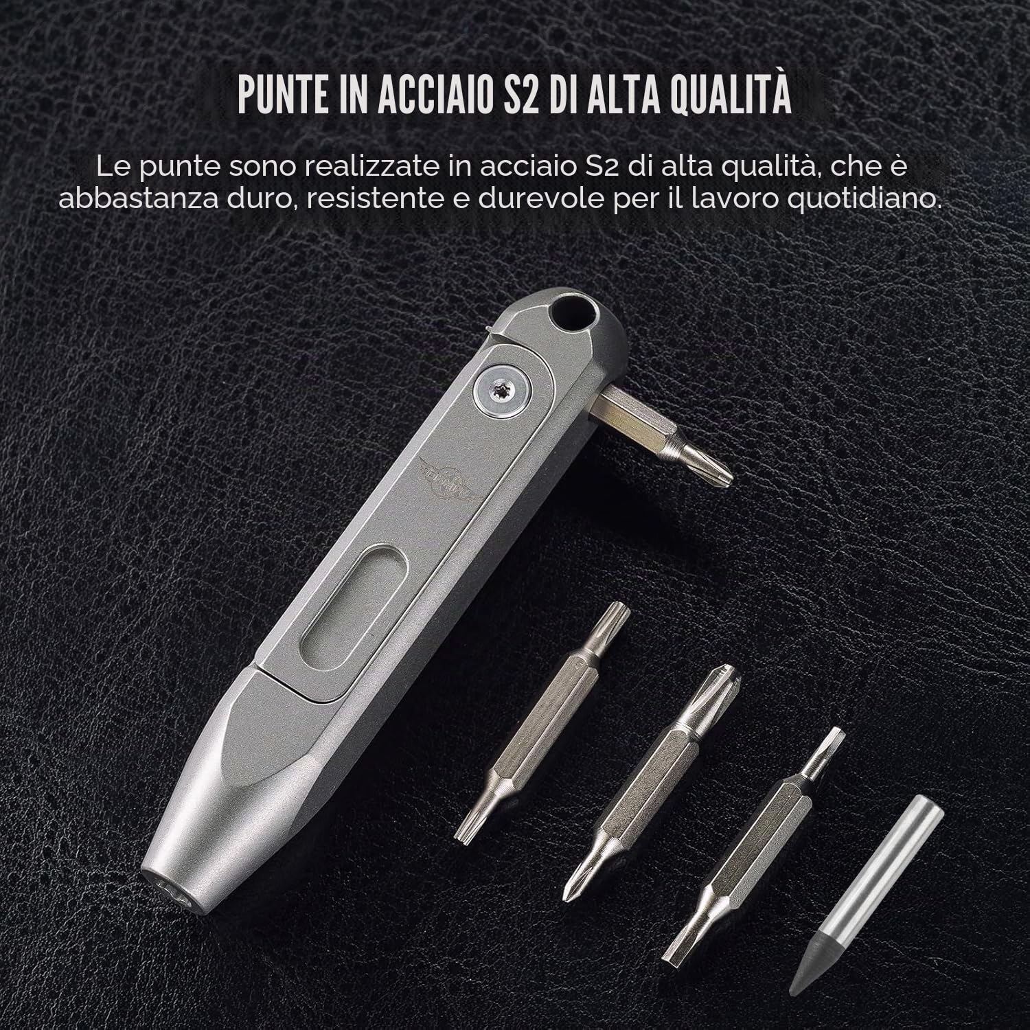 OKNIFE Otacle D1-mini Set cacciaviti in titanio, 8 in 1 Set giraviti, cacciaviti di precisione, assorbimento magnetico,cacciavite torx per dispositivi elettronici e riparazioni domestiche.