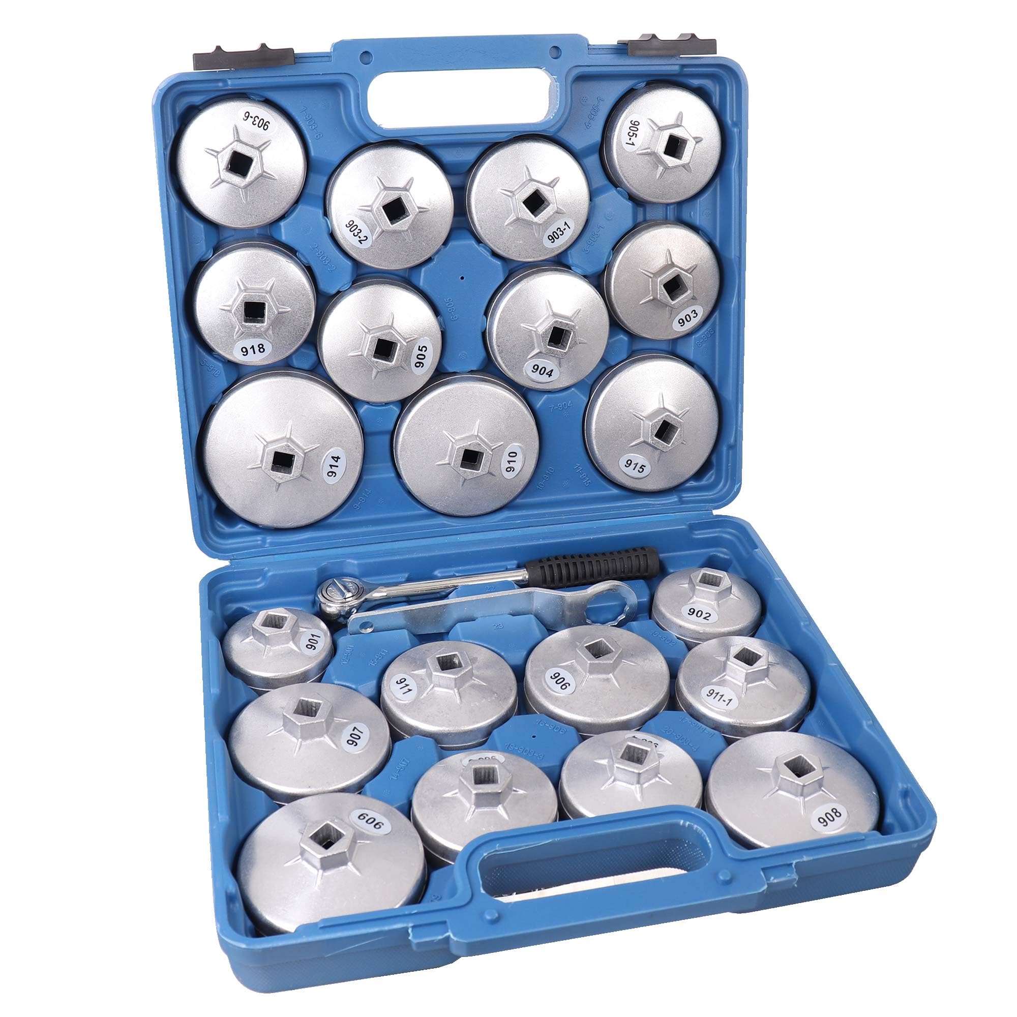 TC TECHNIC Lot de 23 bouchons de filtre ŕ huile en aluminium moulé sous pression pour clé de filtre ŕ huile