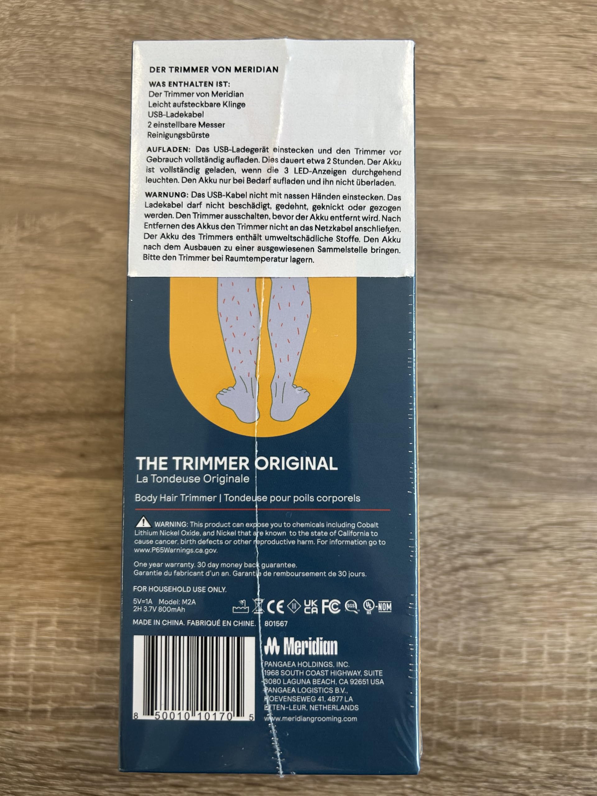 MERIDIAN Ocean Original Intimrasierer Mann, Bodygroom Herren, Körperhaartrimmer, Body Trimmer Herren, Schamhaar Rasierer Männer, Elektrischer Trimmer, Nass Trocken Groomer Blau Pflege Set Männer