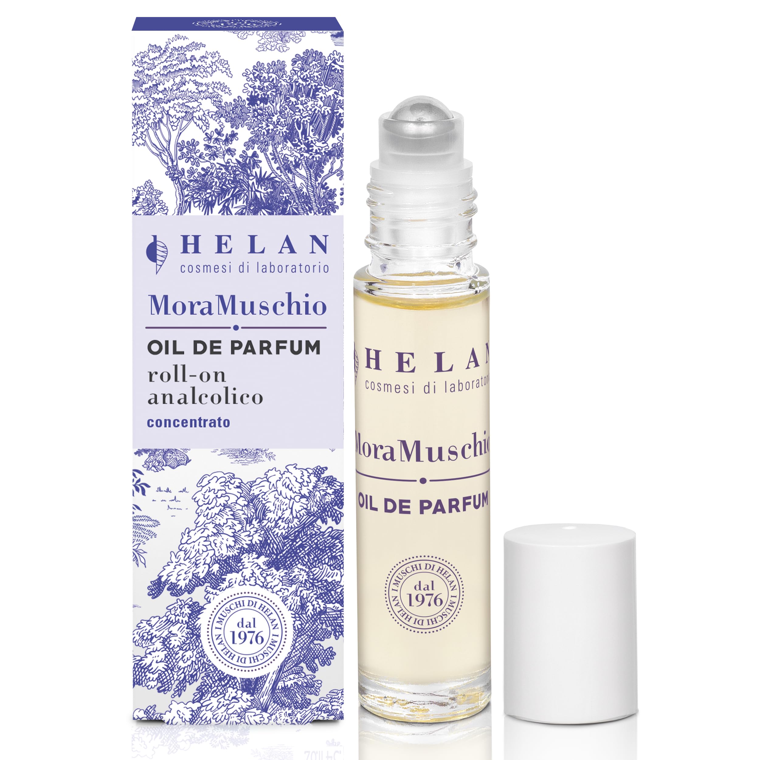 Helan Mora Muschio - Women's Roll-On Perfume Oil, Concentrated Selvatica Eau de Parfum, Fruity, Floral, and Musky Fragrance with Raspberry and Blackcurrant, Vitamins C and E - 10 ml, Made in Italy