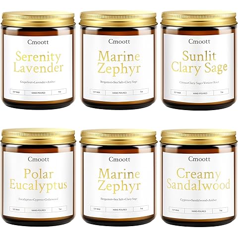 Scented Candles - 6 Pack Home Aromatherapy Jar Candle Set Gifts for Women, 7 oz Soy...