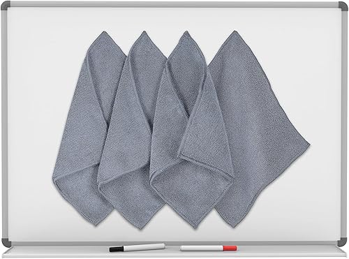 4 paños de limpieza magnéticos de microfibra, paño de borrado en seco, limpiador de pizarras blancas, borradores magnéticos, toallas de borrado