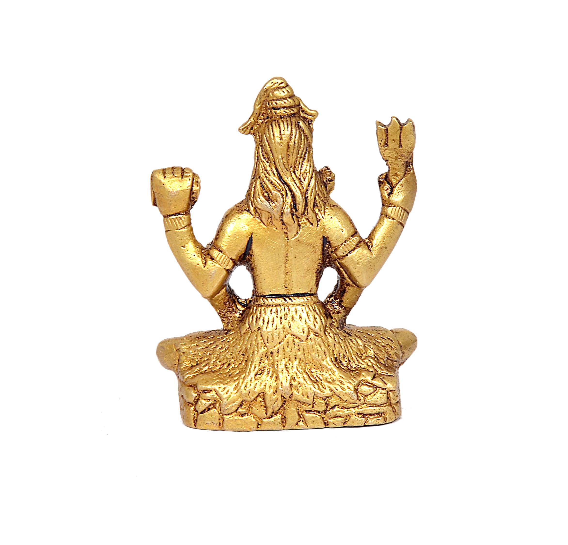 AONA Lord Shiva with Four Hand Dhyan Mudra Bonded Bronze Idol Shiva Statue Height 3 Inch 3