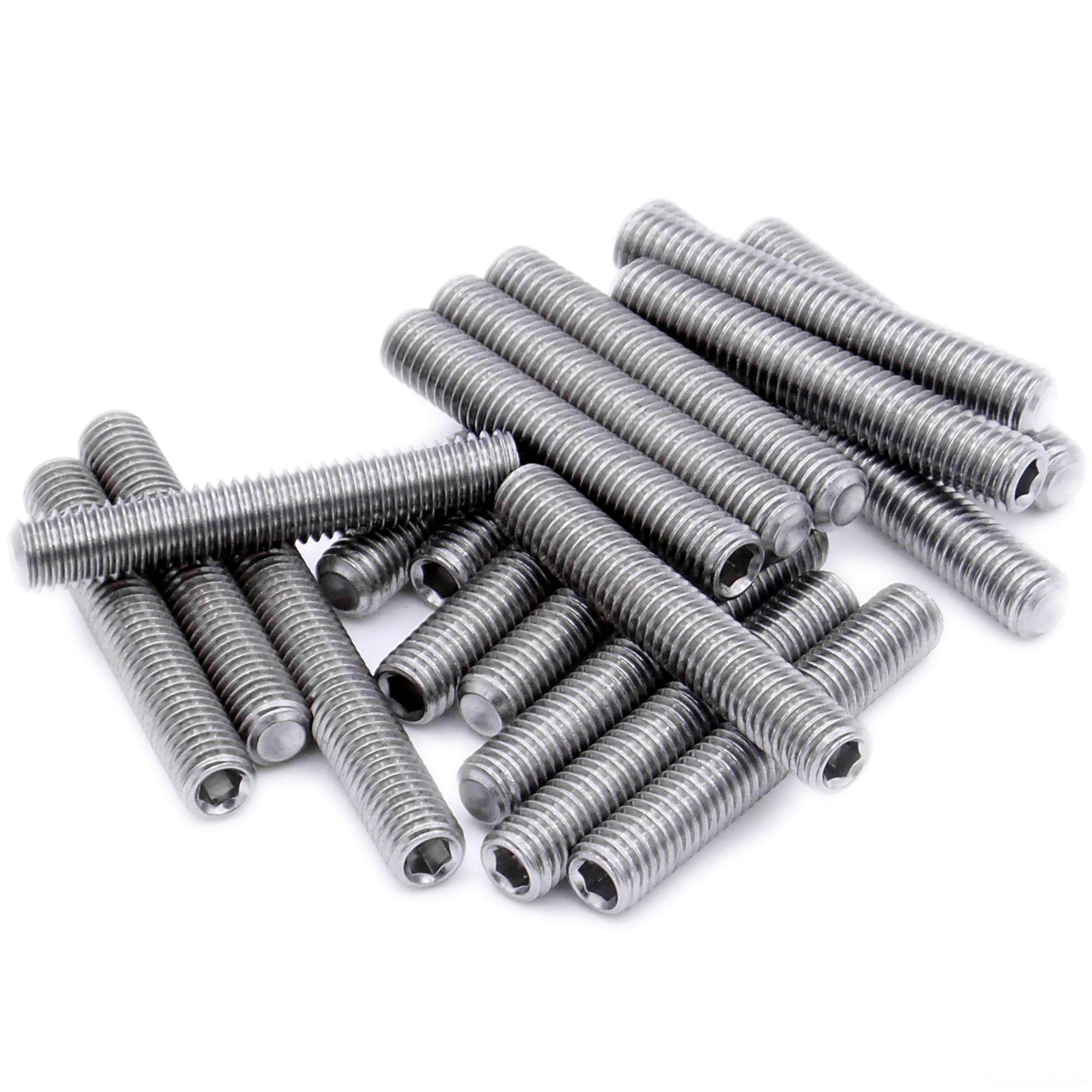 M6 (6mm x 12mm) Hex Socket Grub Screw (Cup Point) - Stainless Steel (A2) (Pack of 20)
