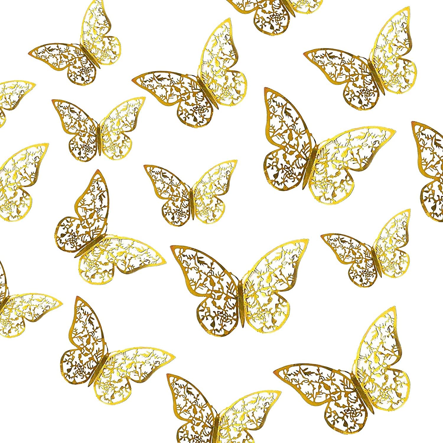 Party Propz Butterfly Theme Birthday Decorations - Pack of 12Pcs Golden Butterfly Decoration | Multipurpose 3D Decoration | Golden Butterfly decoration for Room (B0BM4QR65J) Amazon Price History, Amazon Price Tracker