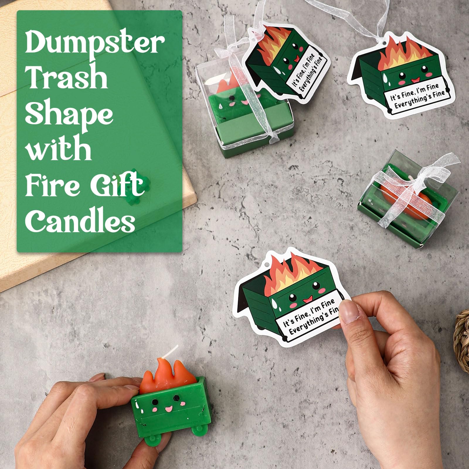 Emotional Support Dumpster Fire Notebook & Pen Set - 100 PC Funny Office Gifts For Employee Appreciation