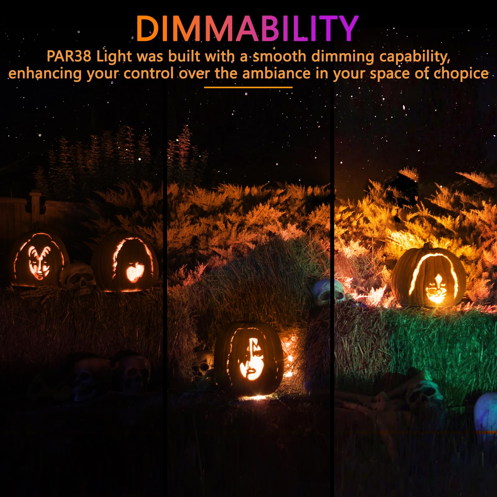 Gonhom 2 Pack PAR38 Orange Flood Lights Outdoor,Dimmable LED