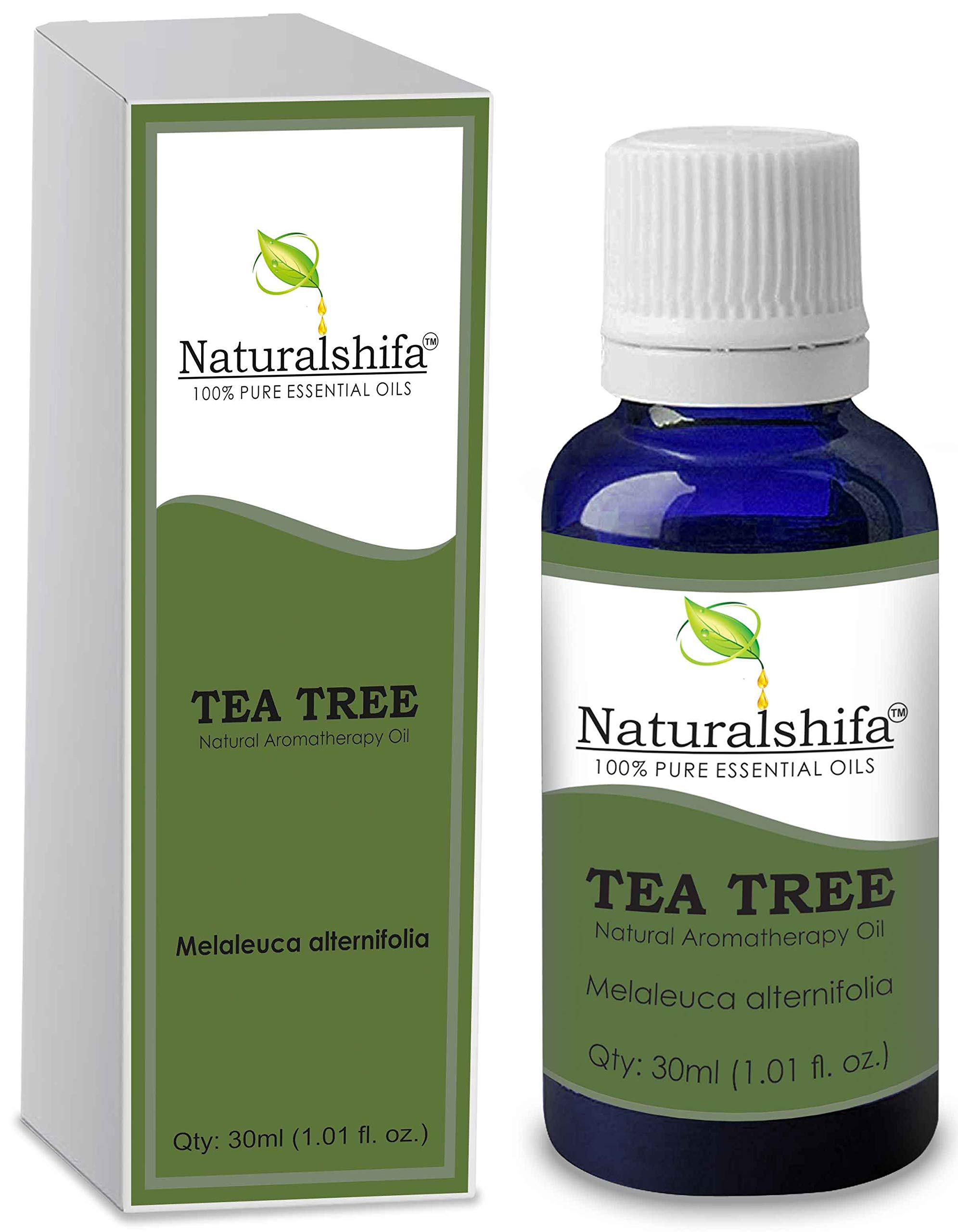 NATURALSHIFA Tea Tree Essential Oil PURE | NATURAL & ORGANIC | Undiluted and Natural Therapeutic Grade, Cold Pressed Pure Aroma, Wonderful Citrus Scent(30ml)