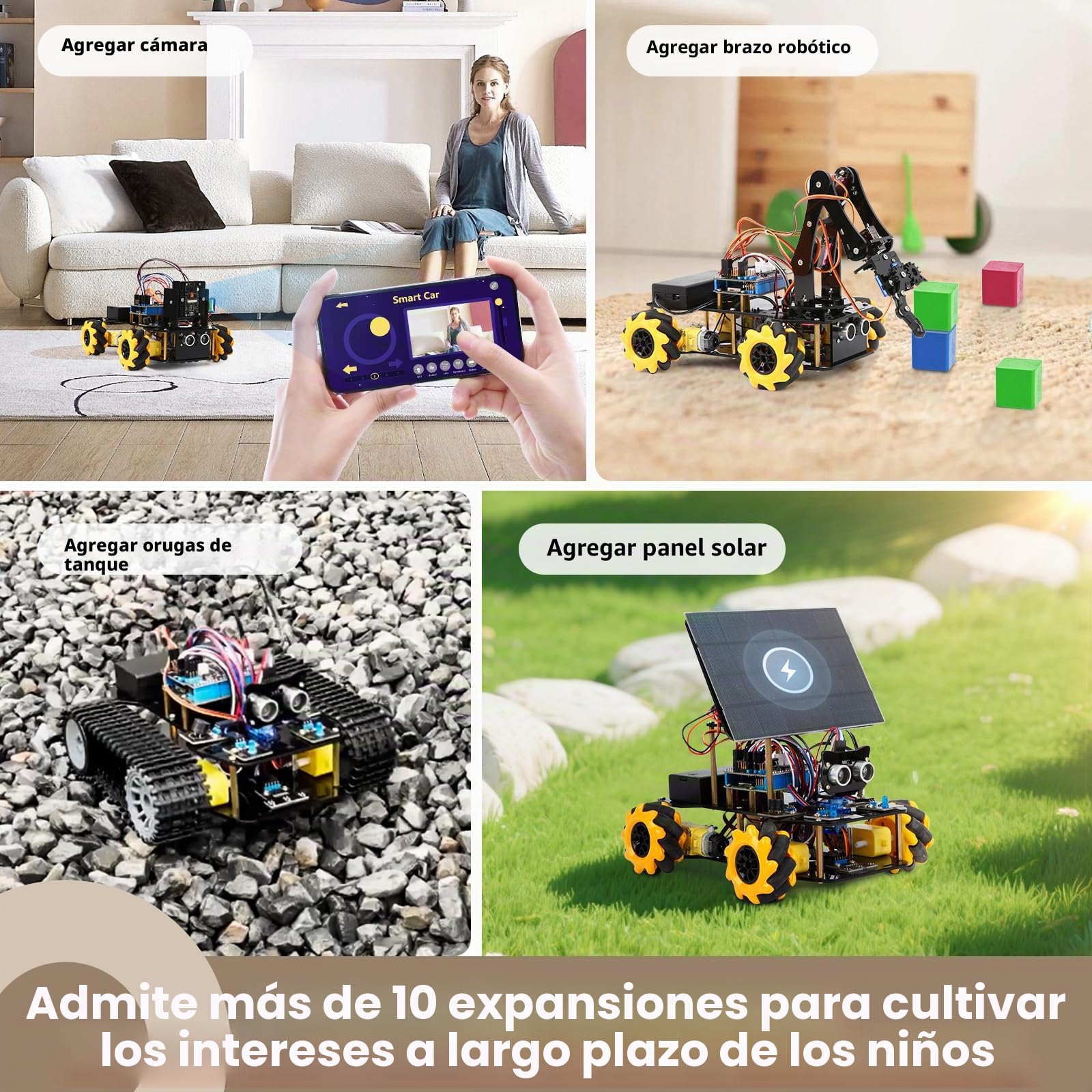 Robótica para niños de 8 a 12 años, kit inteligente de brazo robot ACEBOTT con 5DOF, juguetes STEM para niños de 8 a 12 años, 12 a 16 años, ESP32 Arduino/Python/Blockly Coding, aplicación y control