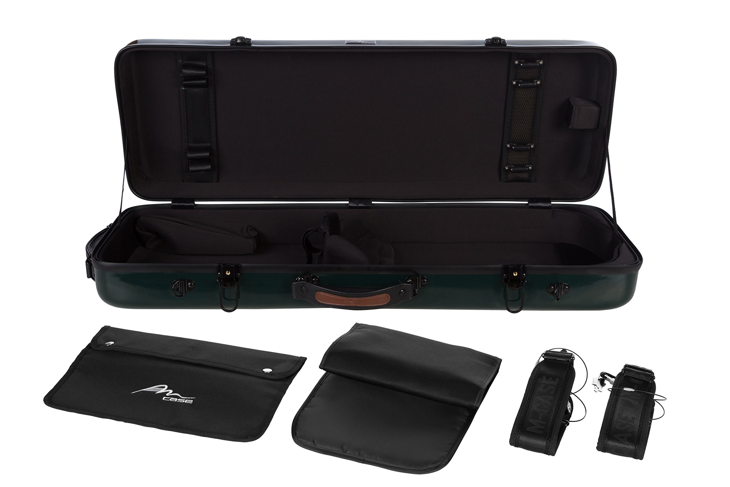 Custodia per Viola Fiberglass 38-43 Oblong verde M-case + borsa musicale