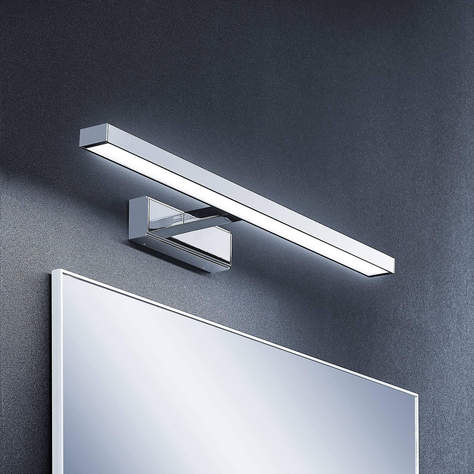 Lindby LED Wandleuchte, Wandlampe Bad Jukka (spritzwassergeschützt (Modern) in Chrom aus Aluminium (1 flammig) - Wandleuchten Spiegelleuchte Badezimmer Wandbeleuchtung Badezimmerleuchte