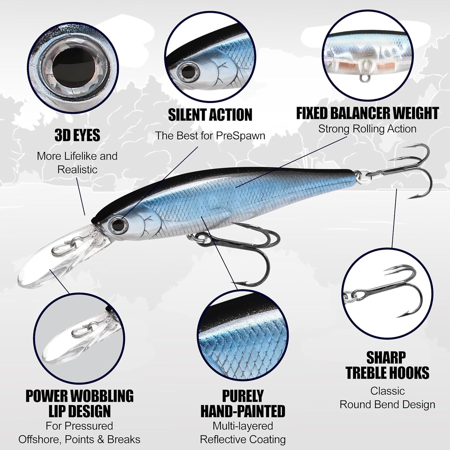 LUCKY CRAFT Pointer 78DD Freshwater Fishing Lure and Gear for Bass & Trout, 3 inch Deep Diving Suspending Jerkbait Fishing Line, Pressure-Ready Fish Bait, Premium Gear for Tackle Box,