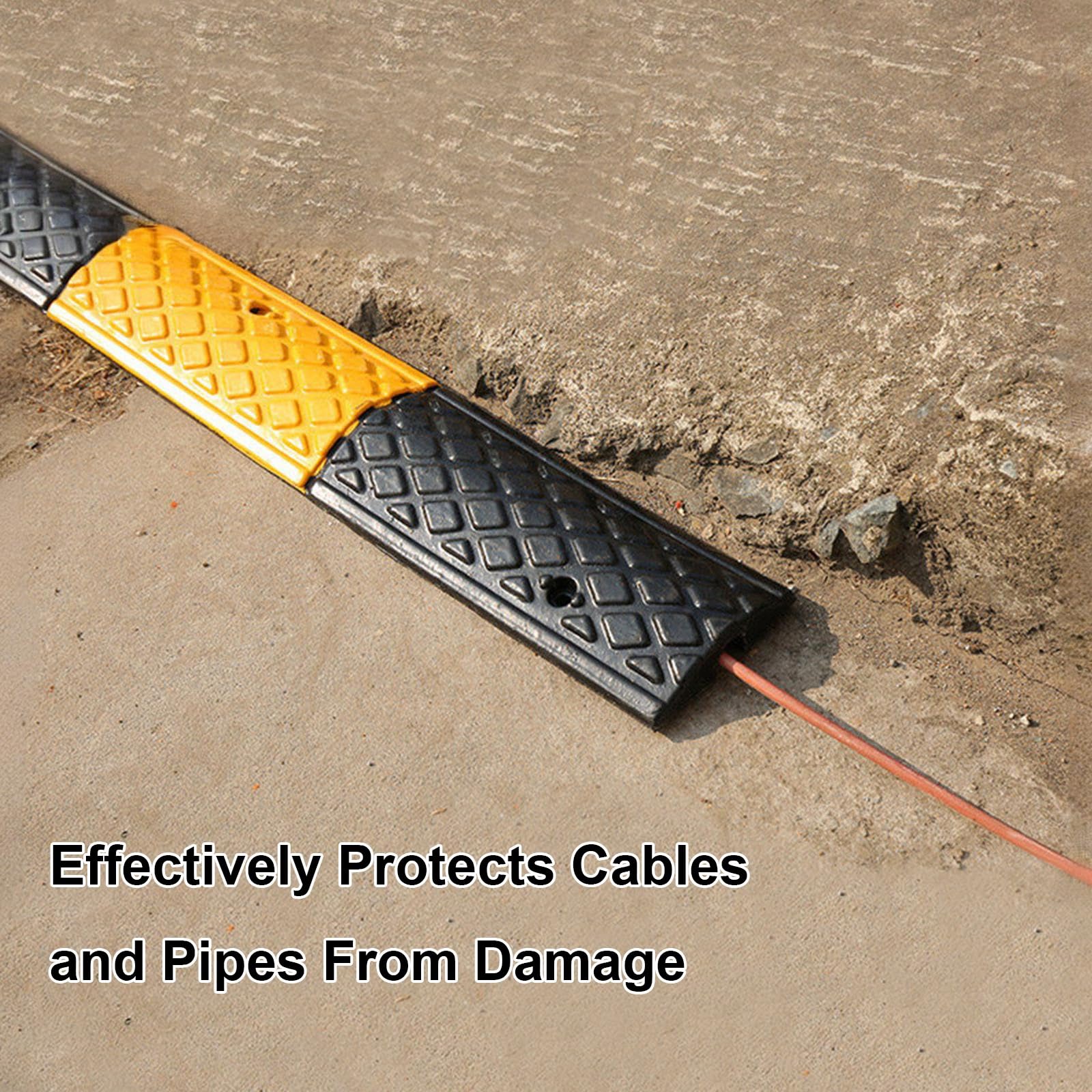 Canaleta Cables Suelo de 1 Canal, Rampa de Protección de Cable Resistencia, Protector de Cables para Suelo para Ocultar Cables/Mangueras/Tuberías, Carga de 2 Toneladas(100*20*3.6cm/39*8*1.4in)
