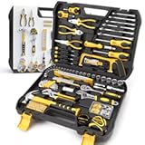 Home Tool Kit 199 Piece Basic Household Auto Repair Tool Set Car Toolbox General Hand Tool Kit for Home Men Women DIY with Plastic Toolbox Storage Case Pliers Wrench Combination