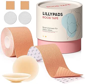 Premium Boob Tape - DAS ORIGINAL - Brust Tape - Extra Nippelpads - Boobytape - Klebe Push Up BH - Rückenfreier BH - Boobietape - Klebe-BH