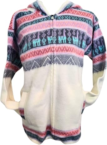 Womens Alpaca Zip Up Hoodie Sweater Soft Warm Knit Jacket with Hood Boho Winter Cardigan for Women