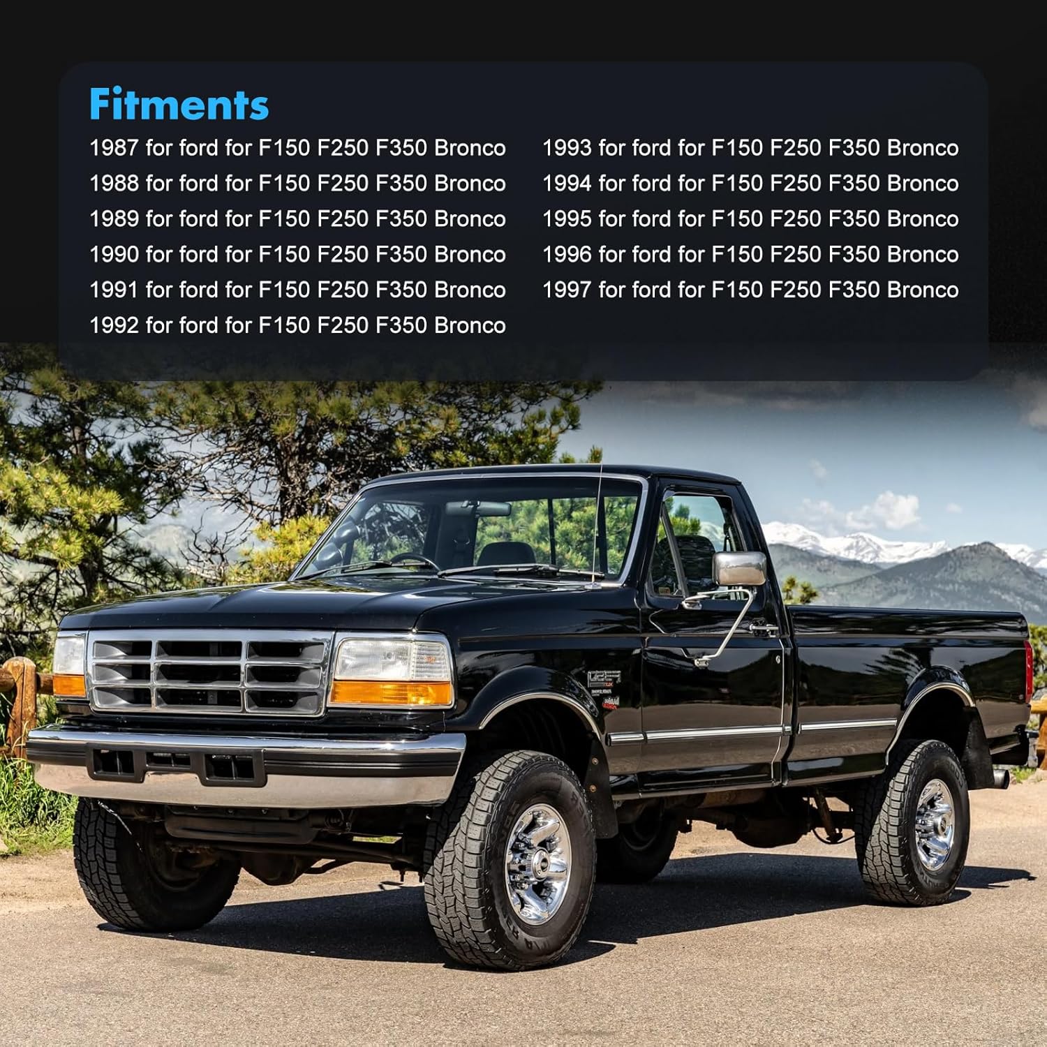 ECCPP Weather Stripping Window Trim For 1987-1997 For Ford F150 F250 F350 For Bronco Outer Door Window Molding Trim Replacement for E7TZ1521452A E7TZ1521453A F2TZ1521456A F2TZ1521457A Durable Design