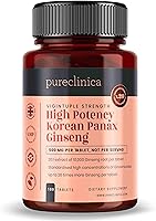 Vista 1 de Pureclinica Panax Ginseng coreano de alta potencia 10,000 mg x 180 tabletas - 6 meses de suministro