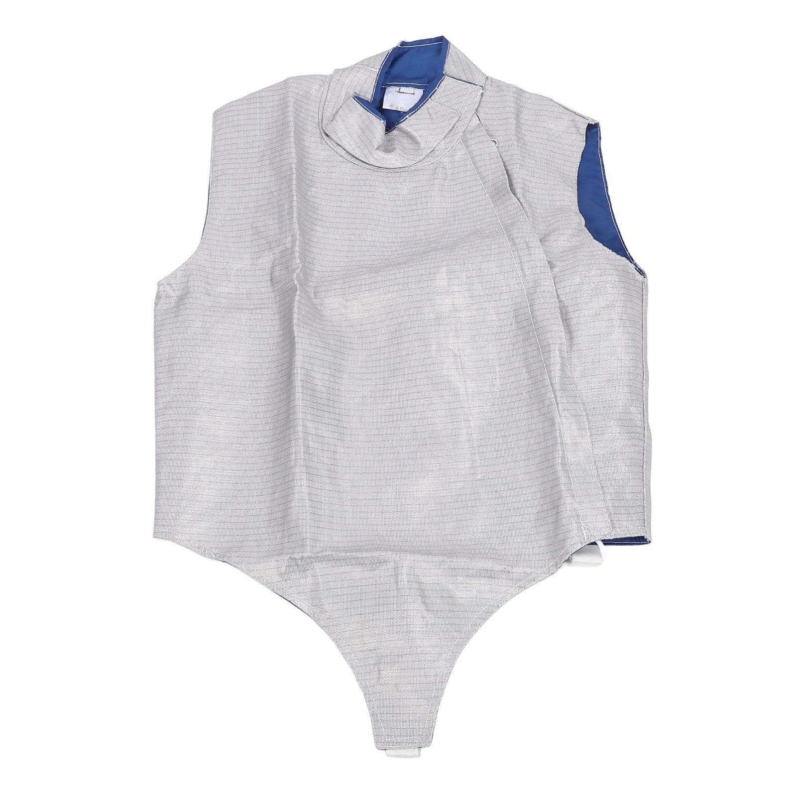 Alomejor Fencing Lame Metallweste mit Verstellbarem Kragen, Langlebige Elektrofechtjacke für Florett-Degensäbel, Trainings-Wettkampfanzug mit Sicheren Verschlüssen, Bequeme Passform