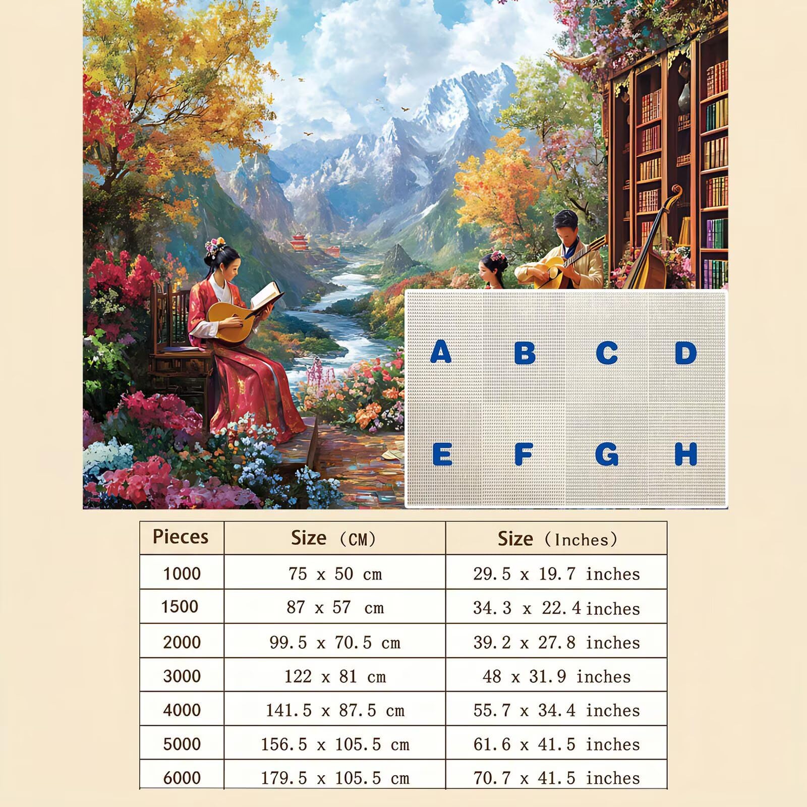 Puzzle 2000 Pezzi Classici, Puzzle paesaggio fiore 99 x 70 cm, Gioco Educativo e Antistress in Legno con Poster Incluso, Ttività DIY per Famiglia, Regalo per Appassionati, Decor Parete Casa, f0-506
