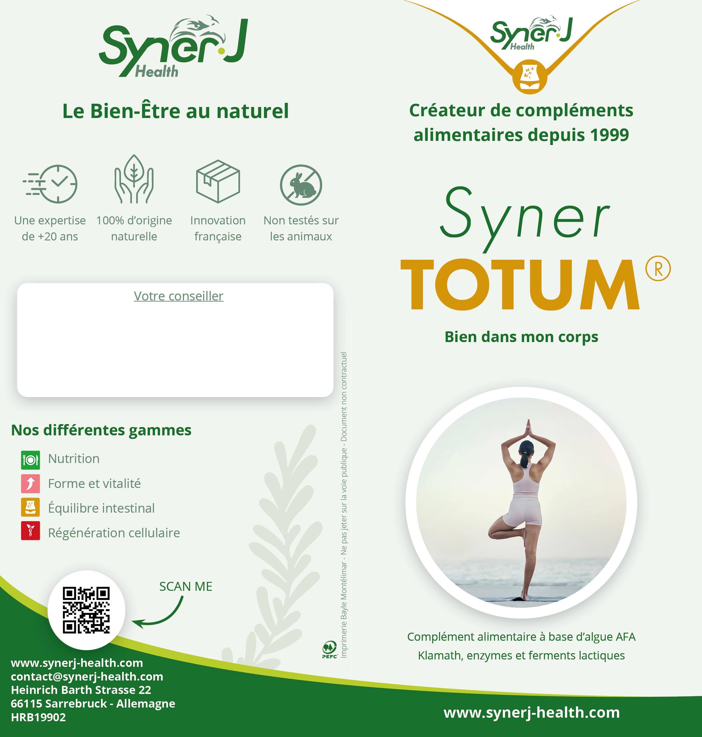 TOTUM | Équilibre Digestif & Confort Intestinal | Enzymes, Probiotiques, AFA Klamath | 30 Sachets de 5 Gélules | 1 Mois | SynerJ Health