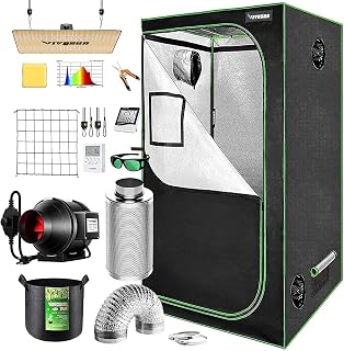 VIVOSUN Sistema completo de tienda de campaña, 3 x 3 pies, kit completo con paquete de ventilador en línea de 4 pulgadas, ...