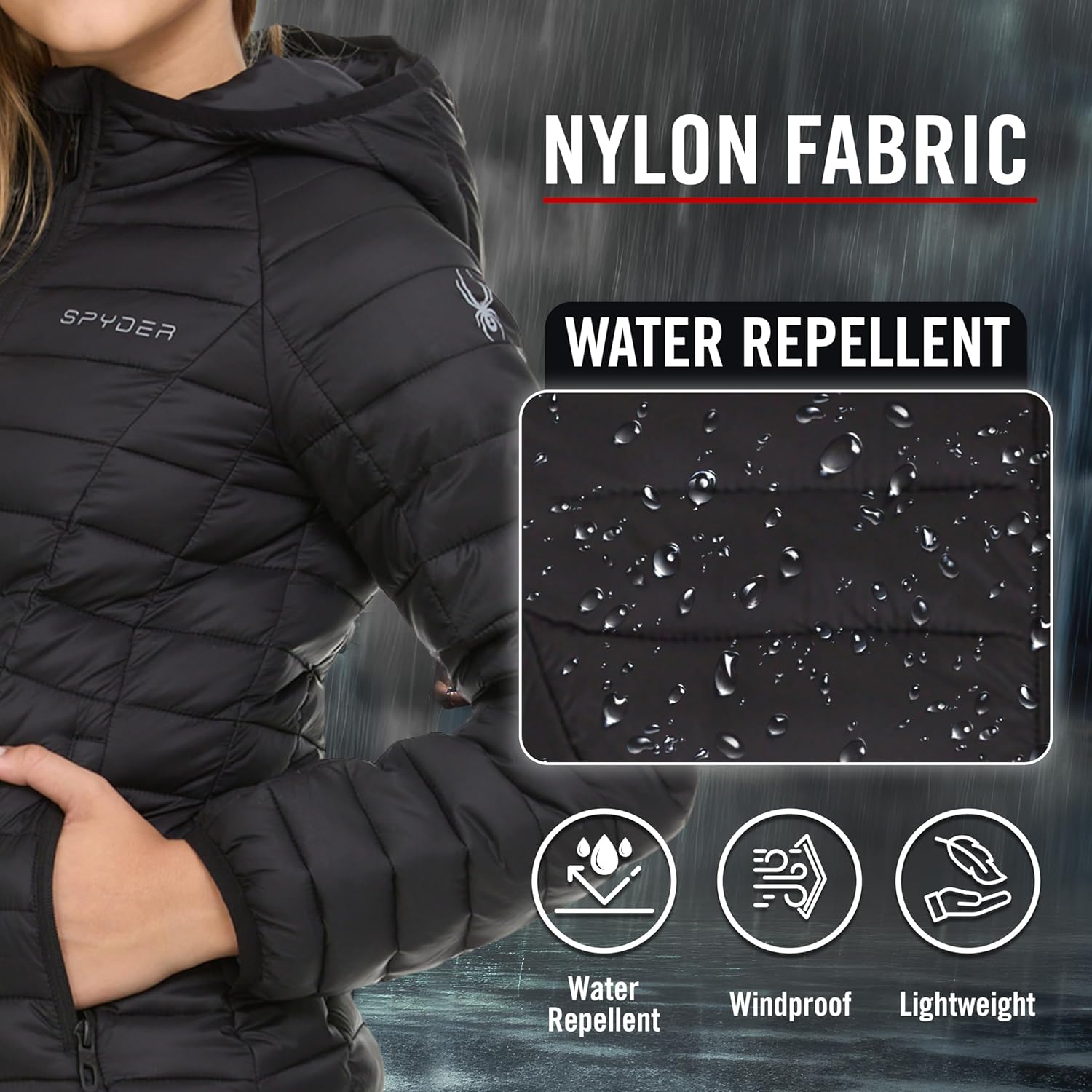 Spyder Girls Puffer Jacket with Hood Packable, Girls Winter Coats, Lightweight Ski Snow Outerwear - Image 2