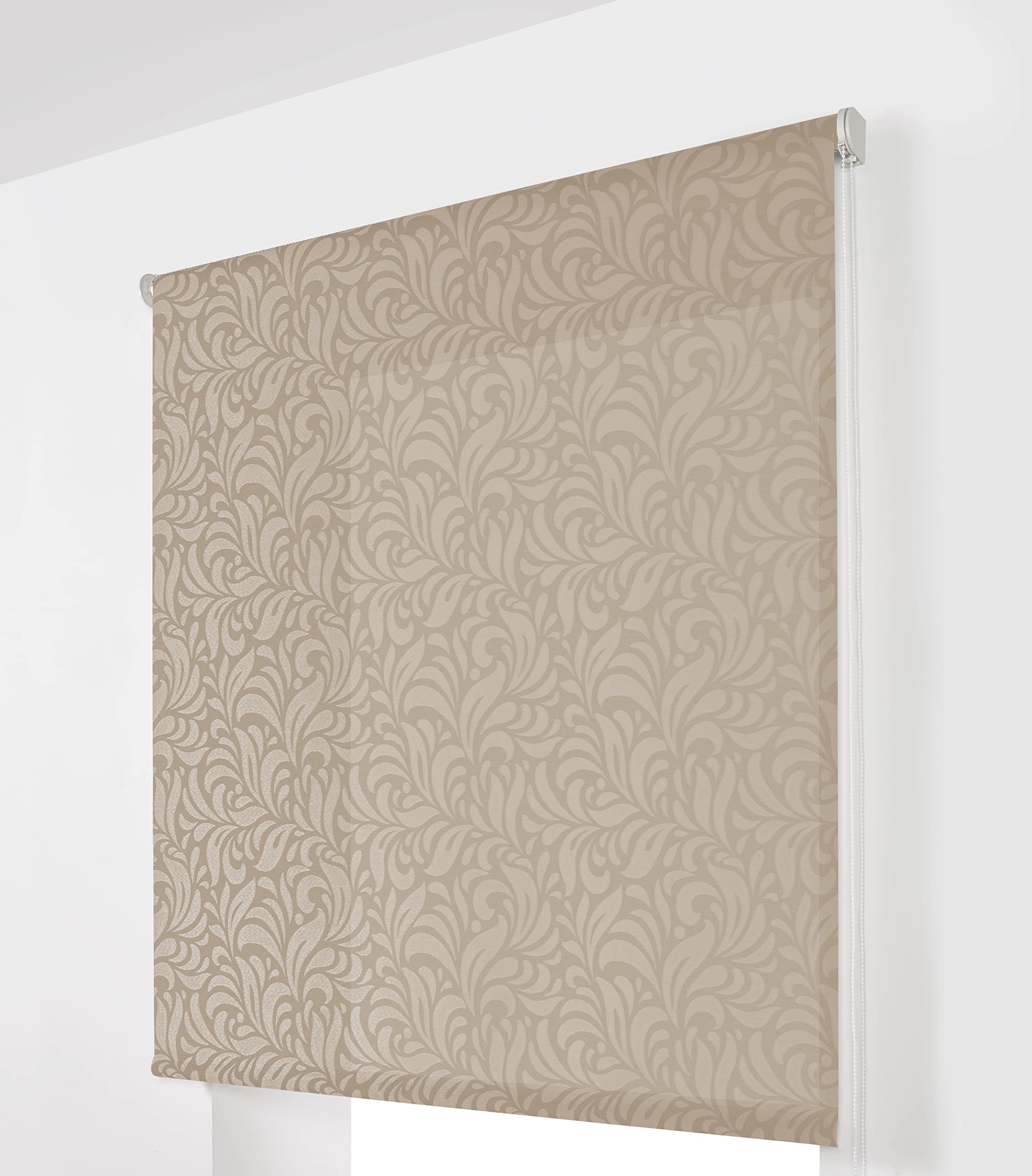Estoralis | MYRCELLA | Store Enrouleur Moderne | Tissu Tamisant | Couleur Lin | 120 x 255 cm. (Largeur/Hauteur) Taille du Tissu 117 x 250 cm. | Stores pour fenêtres et Portes