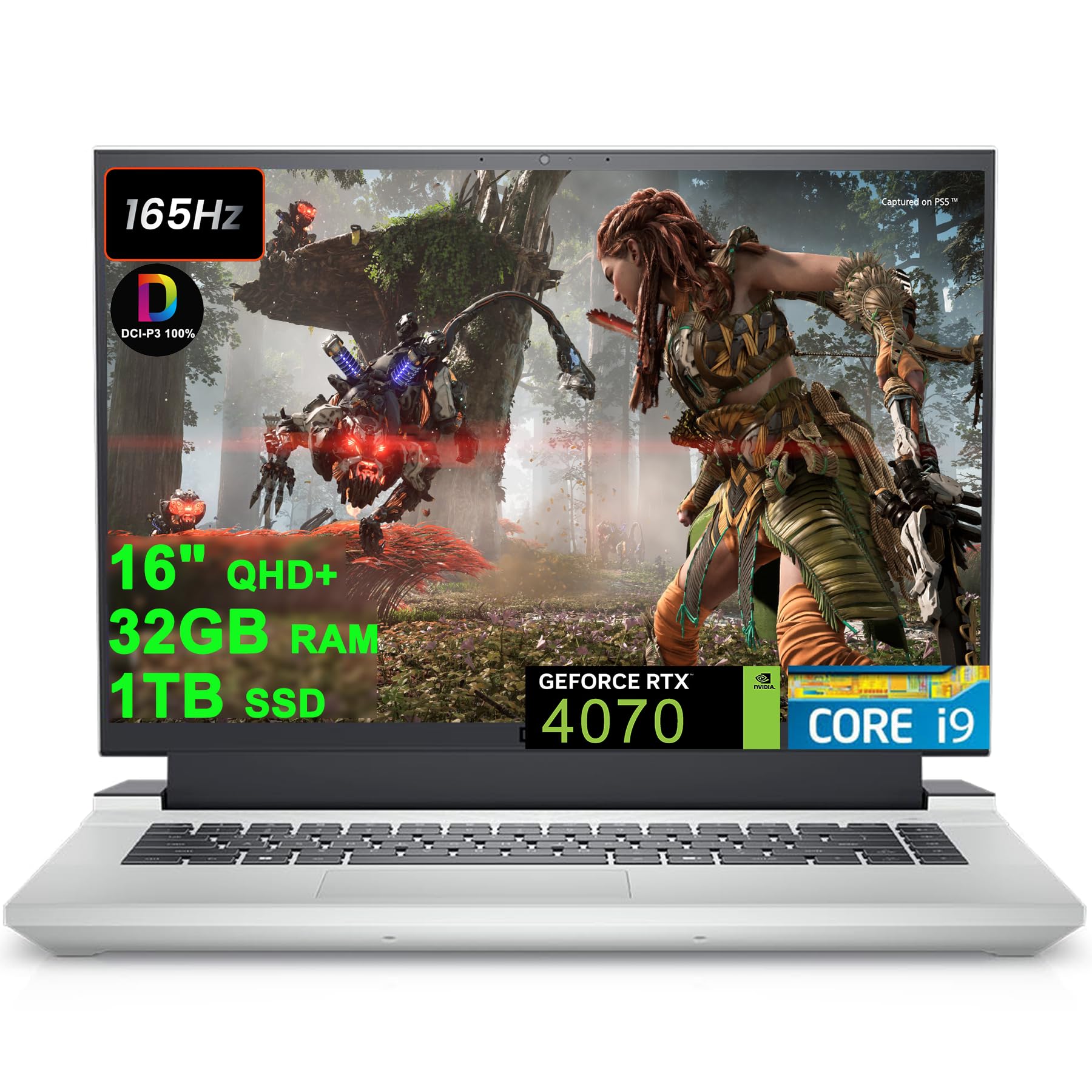 DELL G16 7630 Gaming Laptop 16" QHD+ 165Hz (100% DCI-P3, 3ms, G-SYNC + DDS) Intel 24-Core i9-13900HX 32GB RAM 1TB SSD GeForce RTX 4070 8GB RGB Backlit Cherry MX Mechanical Keyboard Thunderbolt Win11