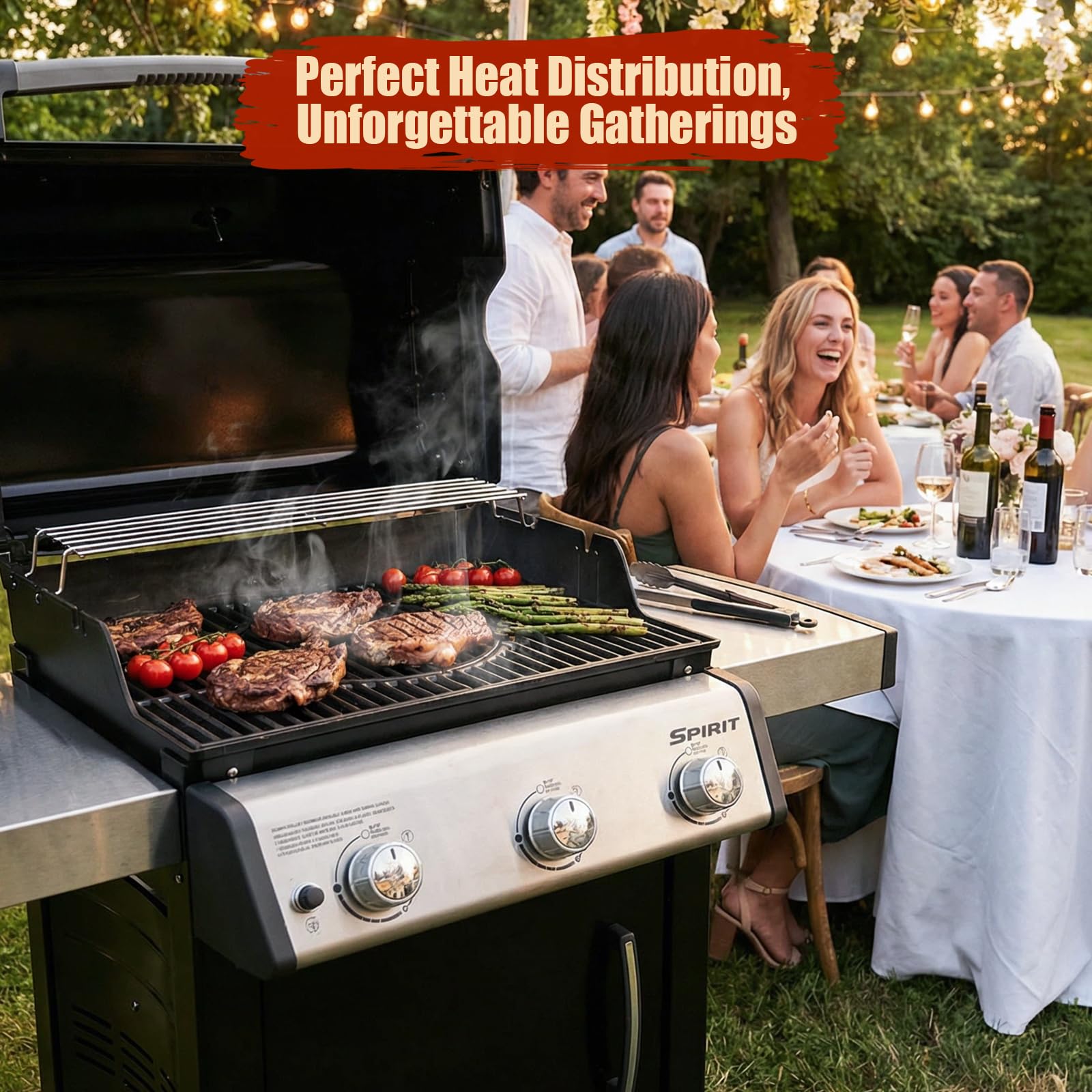 Denmay 44,5 x 60,6 cm Gusseisen Grillroste für Weber Spirit I & II 300 Serie gasgrill (mit vorderen Brennerknöpfen), Grillrost Ersatzteile für Spirit I & II E/S-310 320 330, Gusseisen Grillzubehör