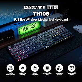 Amazon | MechLands x EPOMAKER TH108 フルサイズメカニカルキーボード