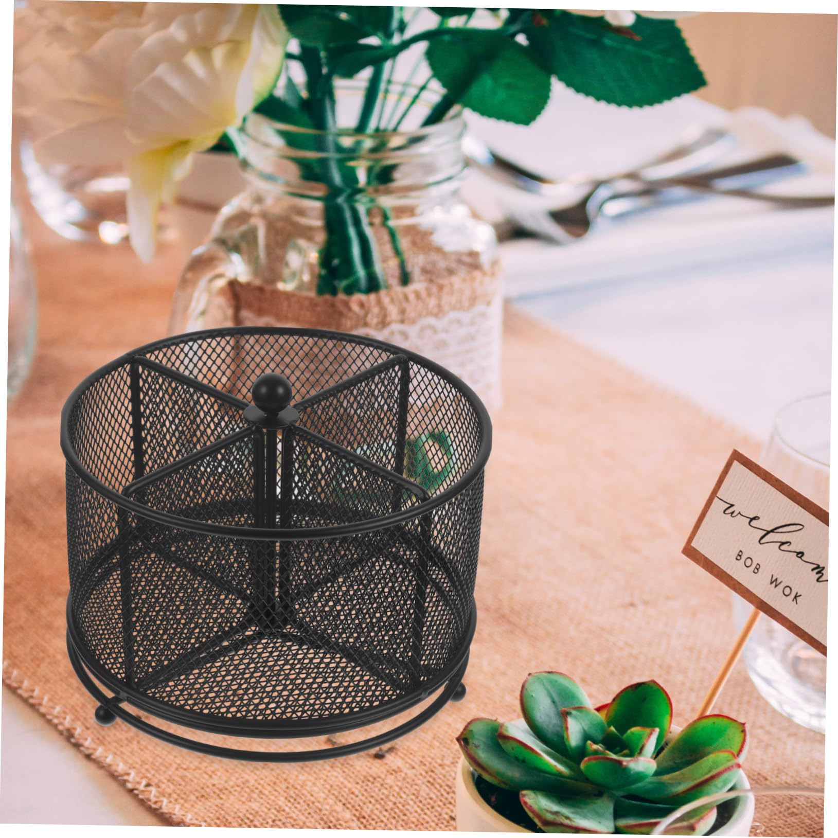 ULTECHNOVO 3pièces Porte-ustensiles De Cuisine Rotatif à Compartiments Organisateur De Couverts pour Rangement Pratique Et Élégant Ustensiles De Cuisine